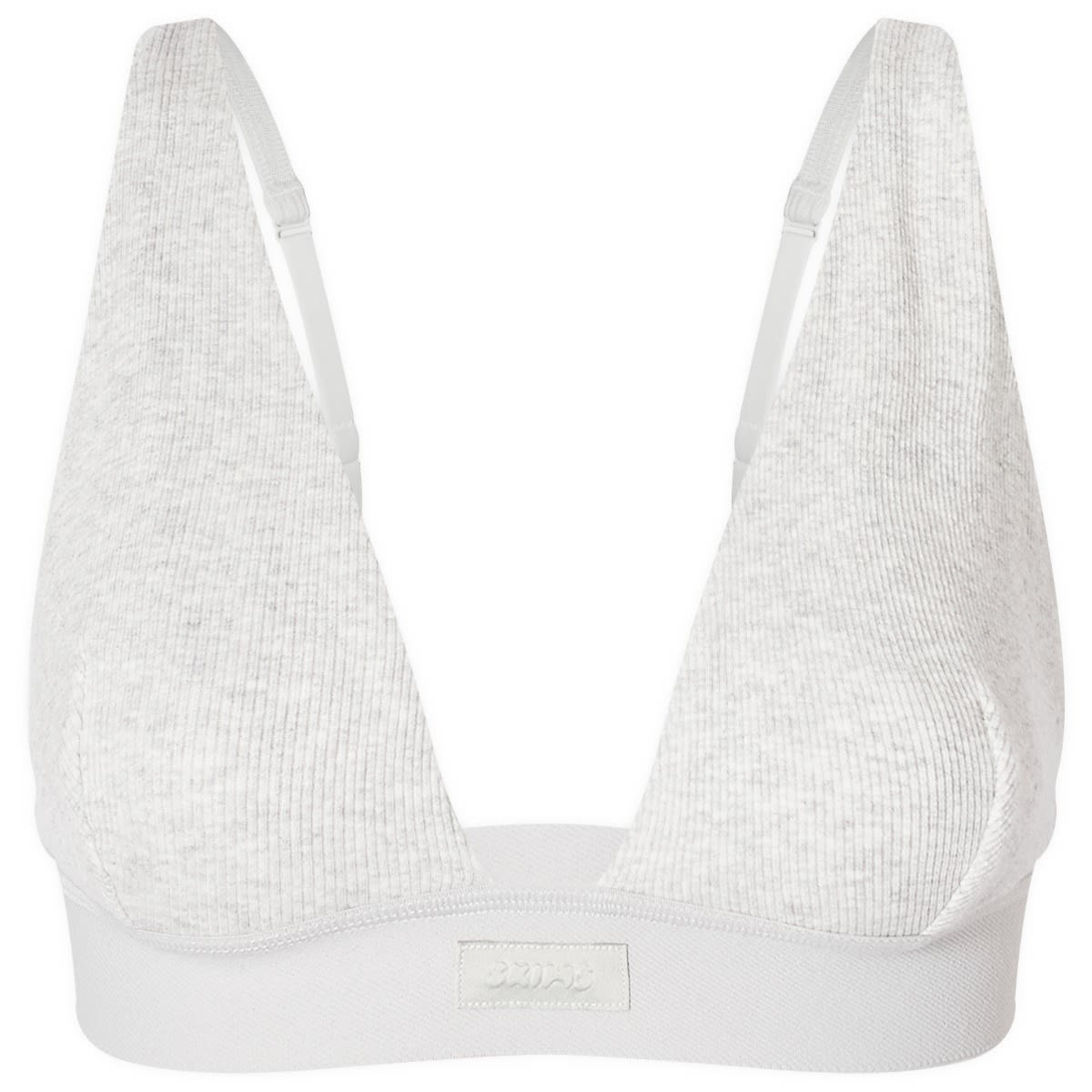 Сутиен SKIMS Rib Plunge Bralette Сиво | BR-PLG-0037-LHG, 0