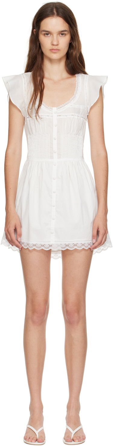 Pокля GUIZIO Guizio Lille Pintuck Minidress Бяло | P25423W136, 0