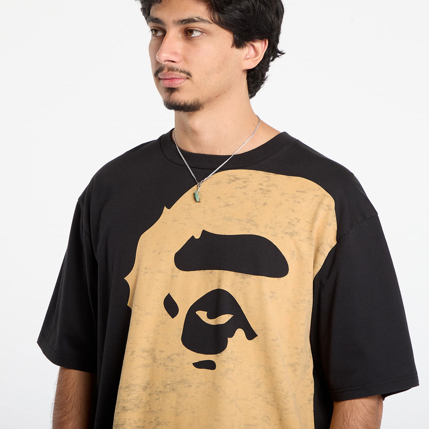 Тениска BAPE Bleached Big Ape Head Relaxed Fit Tee Черно | 001CSL801003MBLK, 1