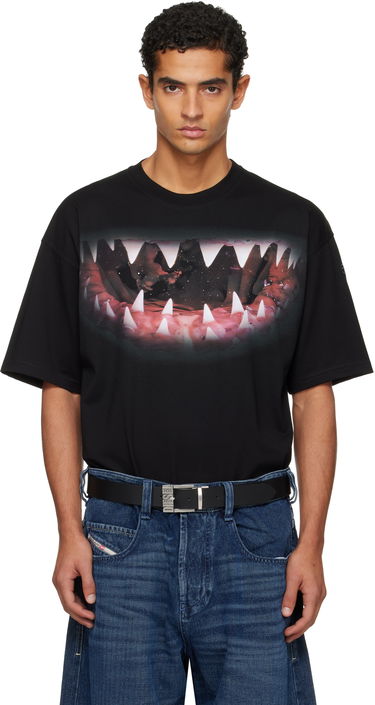 Тениска Diesel Shark Jaw Print T-Shirt Черно | A19617-0PLAT-9XX, 0