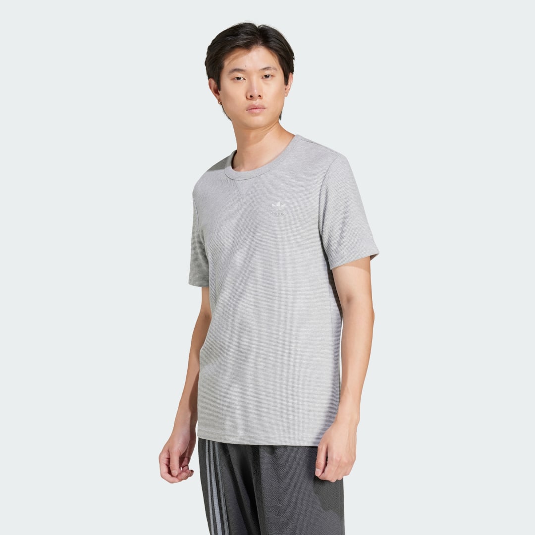 Тениска adidas Performance Essentials Waffle T-Shirt Сиво | JD2445, 0
