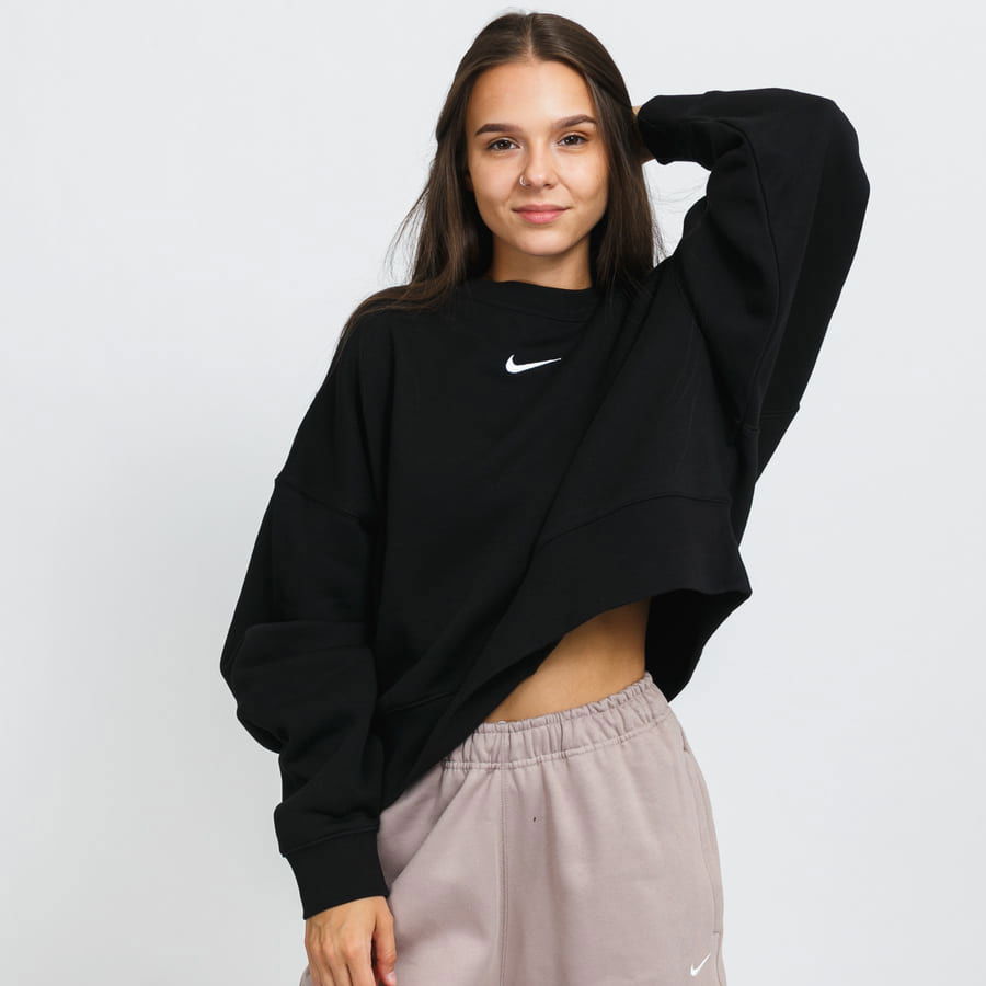 Суитчър Nike Oversized Fleece Crew Черно | DJ7665-010, 0