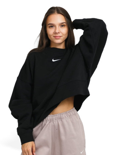 Суитчър Nike Oversized Fleece Crew Черно | DJ7665-010