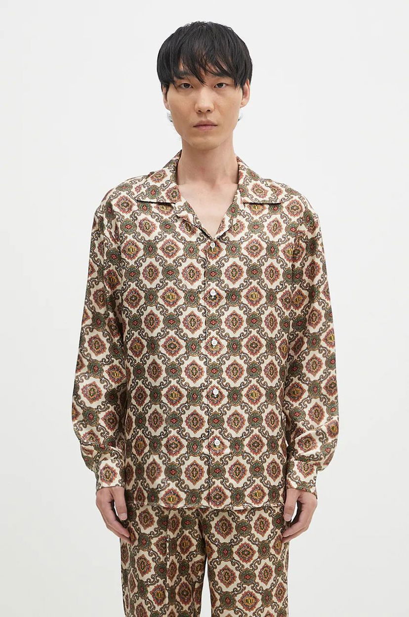 Риза Drôle de Monsieur La Chemise Renzo Relaxed Patterned Shirt Бежово | E.SH187.SE006.BG