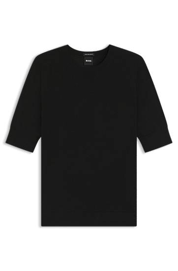 Пуловер BOSS Virgin Wool Knit Sweater Черно | 50544996, 0