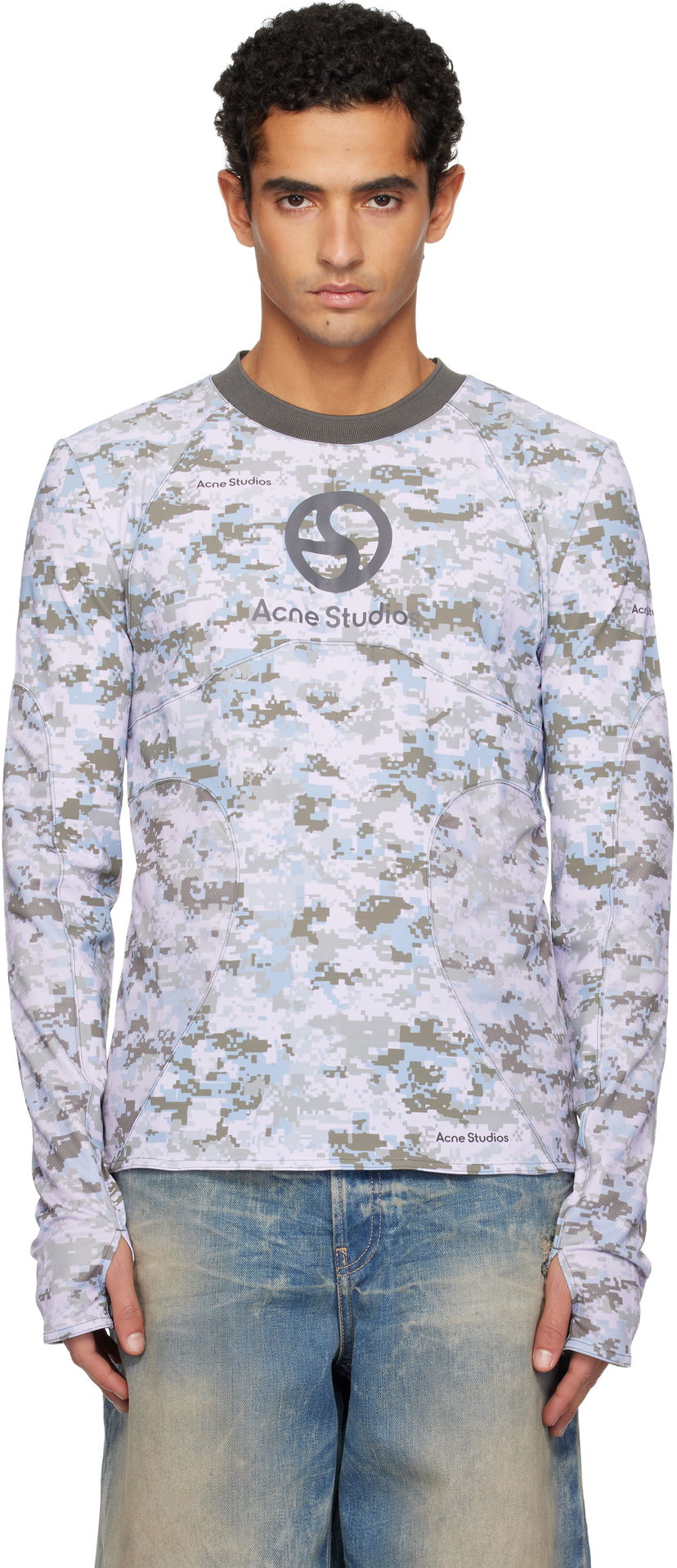 Тениска Acne Studios Digital Camouflage Long-Sleeve Top Многоцветен | CL0356-