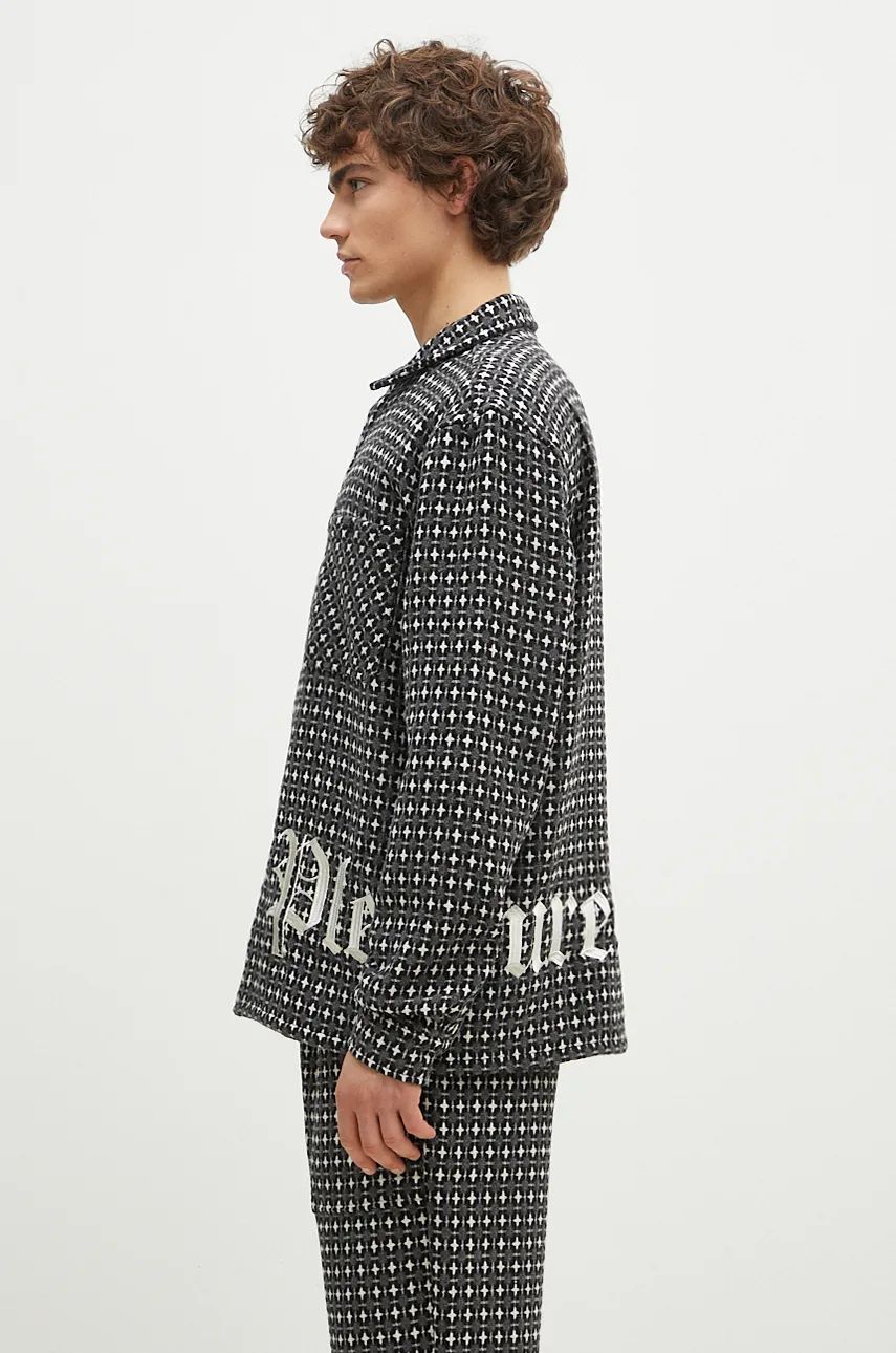 Риза Pleasures Cross Work Shirt With Regular Fit Сиво | P24F036, 0