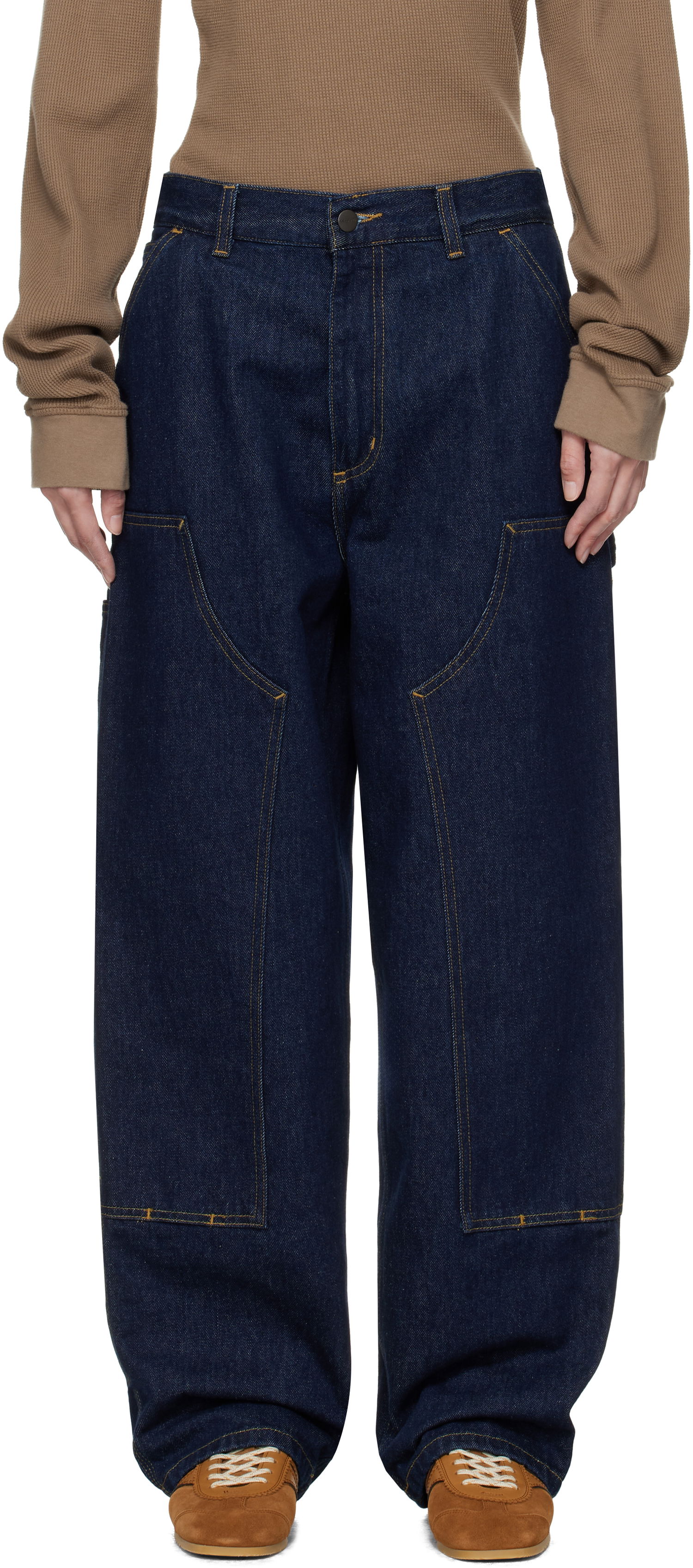 Дънки Carhartt WIP Carhartt WIP Brandon Double Knee Jeans Синьо | I034635 0102, 0