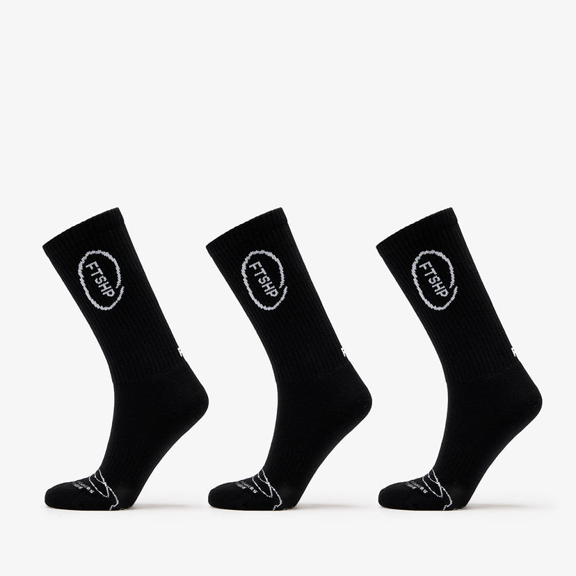 Чорапи Footshop High Crew Socks 3-Pack Black Черно | FTSHP_368