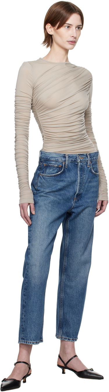 Дънки AGOLDE AGOLDE 90's Crop Mid Rise Straight Jeans Синьо | A173-1535, 3