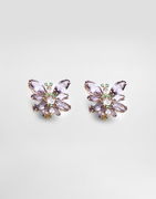 Dolce & Gabbana Butterfly Earrings with Amethysts, Morganites, and Emeralds in 18K Gold