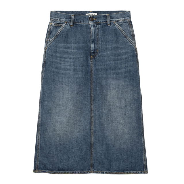 Single Knee Denim Skirt