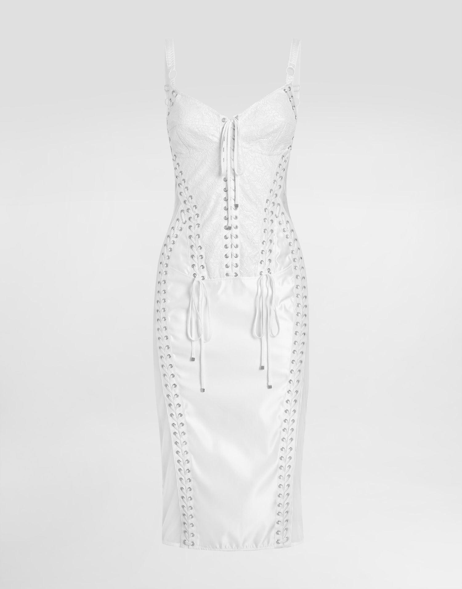 Pокля Dolce & Gabbana Dolce & Gabbana Calf-Length Corset Dress Бяло | F6TUKTGDC1OW0800, 0