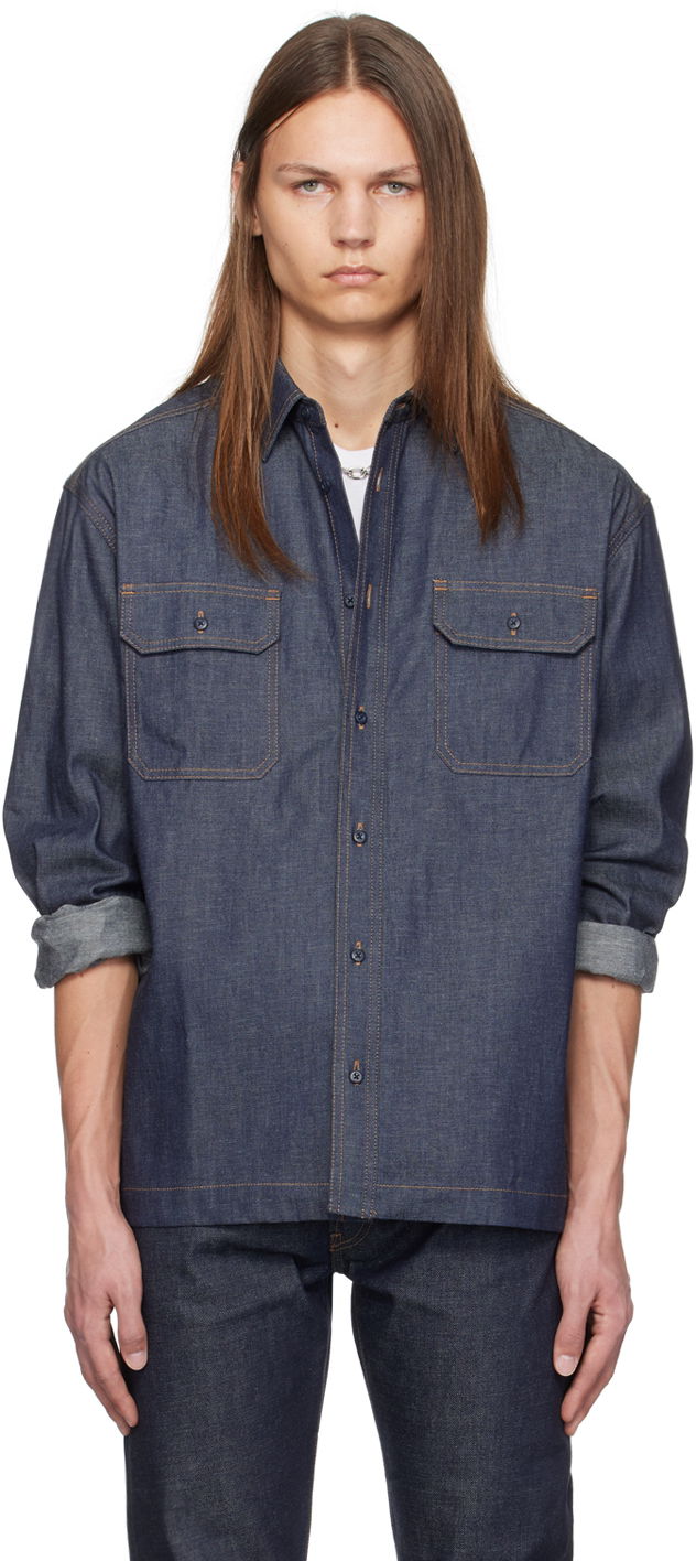 Риза John Elliott Work Denim Shirt Синьо | E093G1051453A