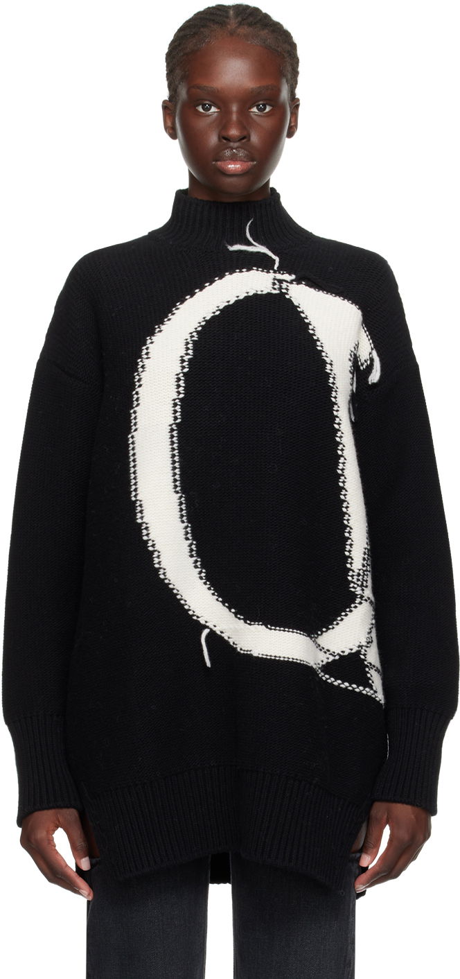 Пуловер Off-White Black Loose Thread Sweater Черно | OWHF044F23KNI0021004, 0