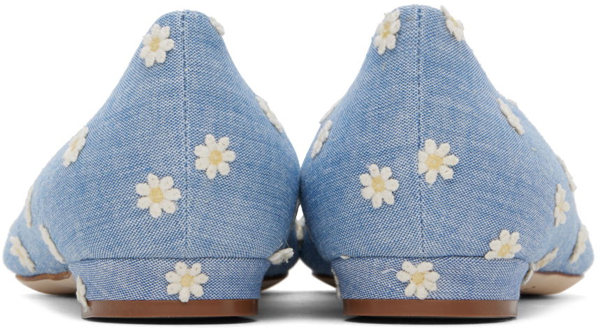 Облекло Manolo Blahnik Manolo Blahnik Hangisiflat Daisy Ballerina Flats Синьо | 124-2560-0001, 1