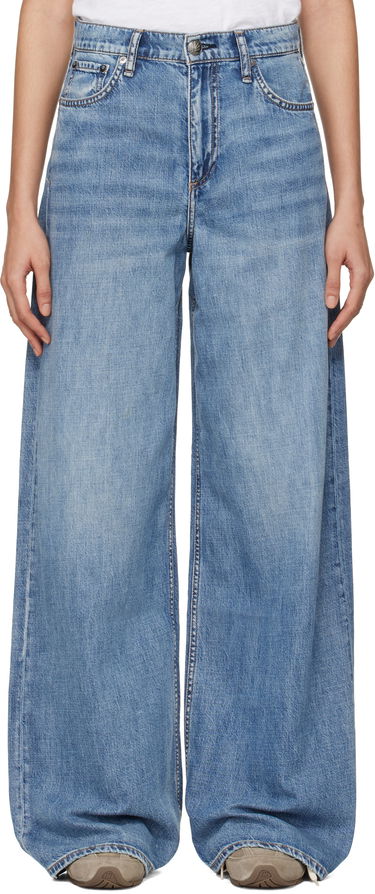 Дънки rag & bone Rag & Bone 'The Sofie' High-Rise Ultra Wide Leg Jeans Синьо | WDD24F29521FBE, 0