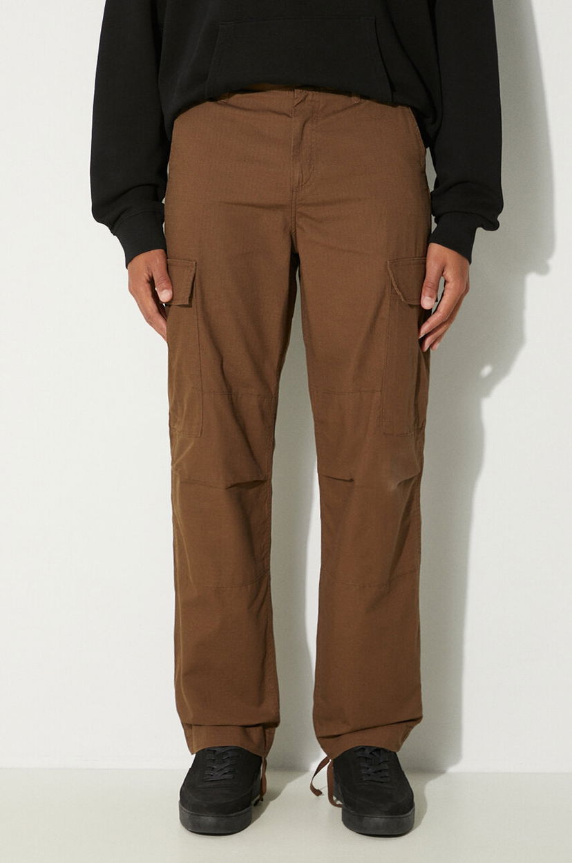 Карго панталони Carhartt WIP Carhartt WIP Cotton Regular Cargo Pant Кафяво | I032467.2Y02