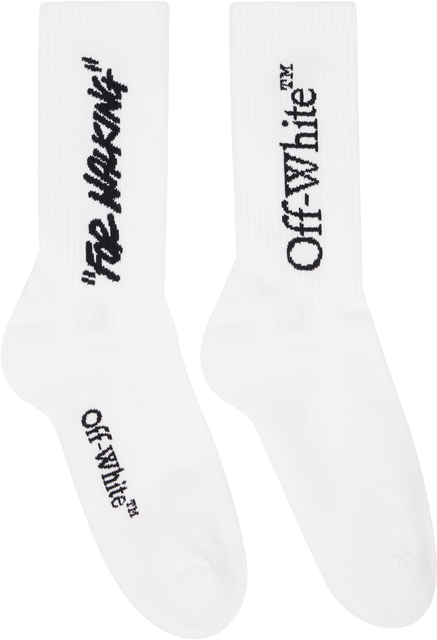 Чорапи Off-White Quote Mid Socks Бяло | OMRA085C99KNI0020110, 0