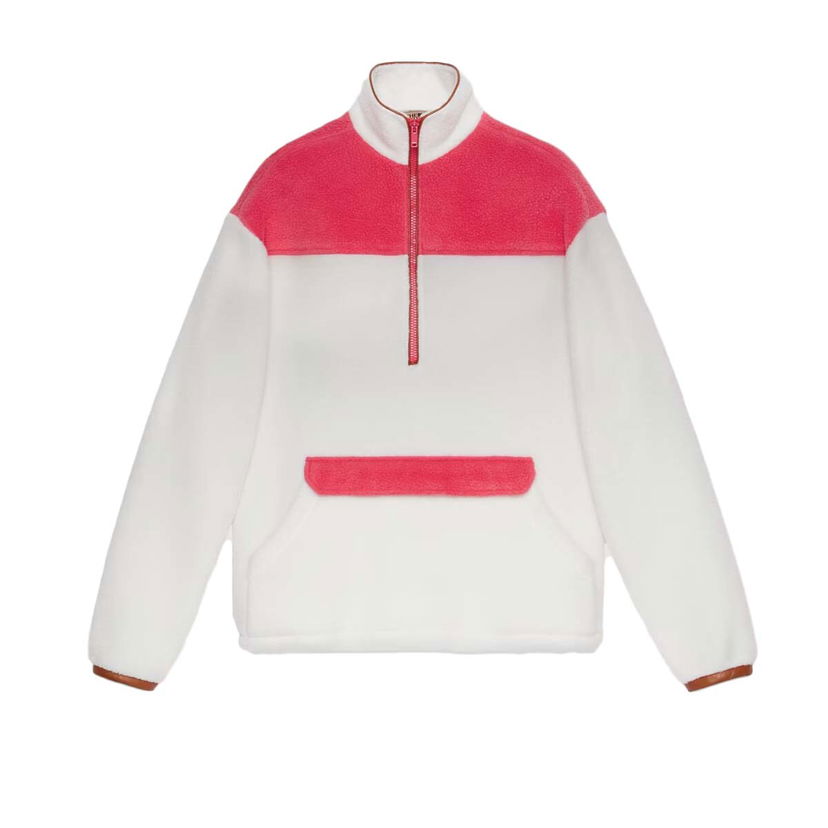 Пуловер Gucci Fleece Sweatshirt Бяло | 673724 XJDUK 9799