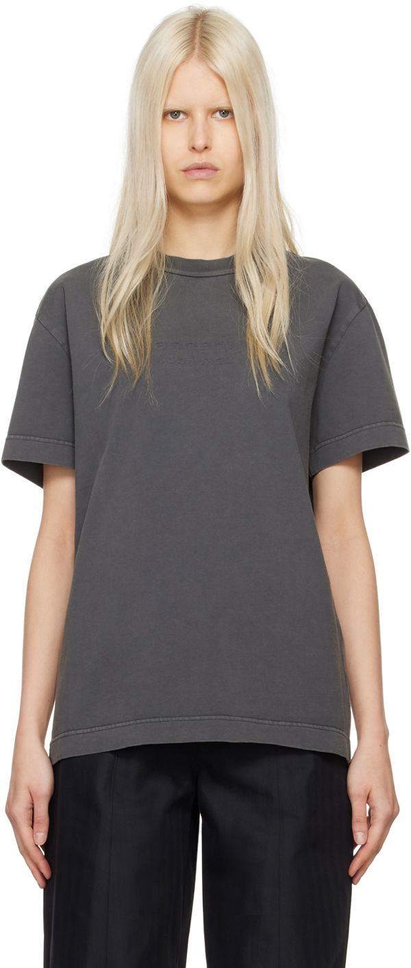 Тениска Alexander Wang Embossed T-Shirt Сиво | UCC1241698