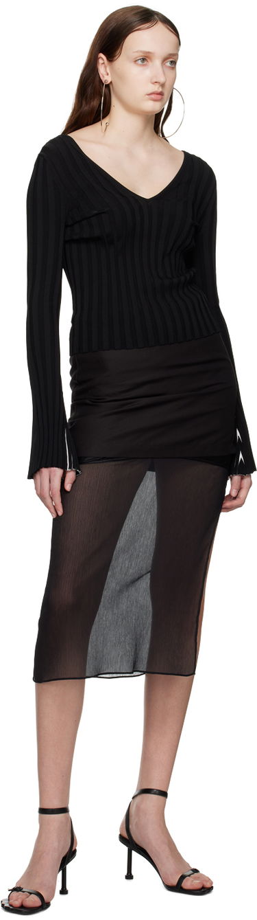 Пуловер Helmut Lang Women's Ribbed Knit Sweater Черно | N01HW717, 3