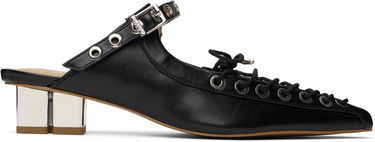 Кецове и обувки GANNI GANNI Oleatex Lace-Up Mules Черно | S2925, 0
