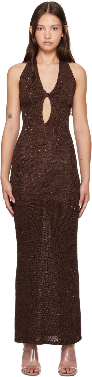 Pокля BEC + BRIDGE BEC + BRIDGE Delfina Halter Midi Dress Кафяво | H24-12436, 0