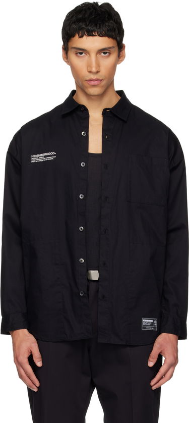 Риза Neighborhood Long Sleeve Over Shirt Черно | 252SPNH-SHM03, 0