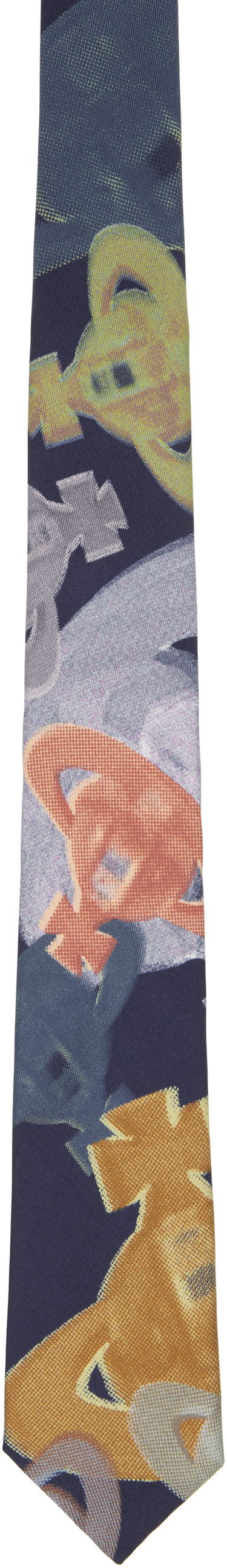 Шал Vivienne Westwood Vivienne Westwood Halftone Orbs 7 cm Tie Тъмно синьо | 81050001-W015P-, 0