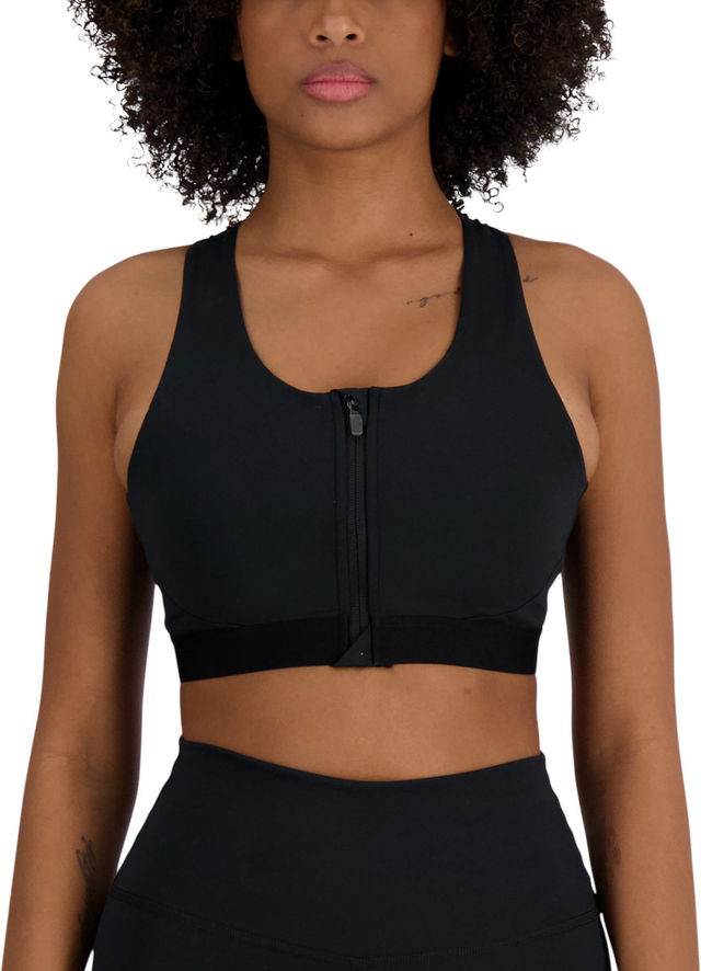 Sleek Medium Support Pocket Zip Front Bra