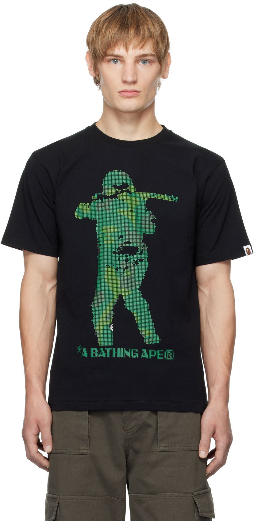 Тениска BAPE Bitmap Soldier Graphic T-Shirt Черно | 001TEK801042M