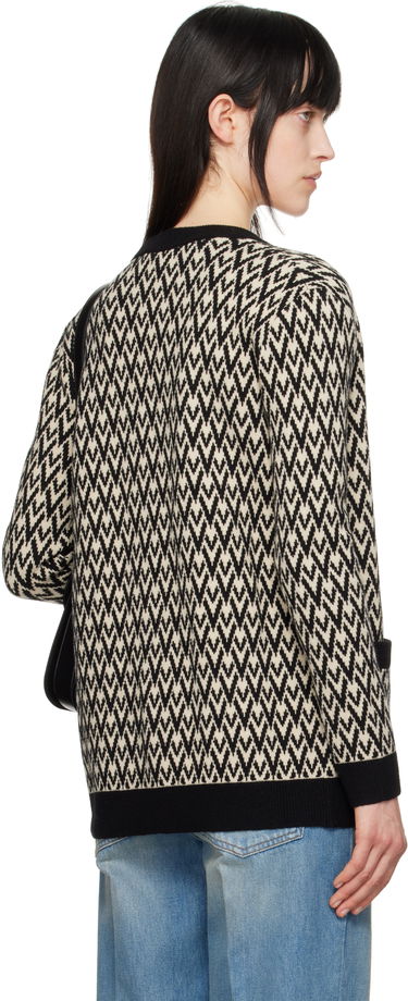 Пуловер Valentino Valentino 'Toute La V' Chevron Knit Cardigan Бежово | 6B3KA09A929, 2