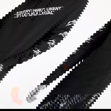 Суитчър Pleasures Illegal Print Hoodie Черно | P24W039 BLACK, 4