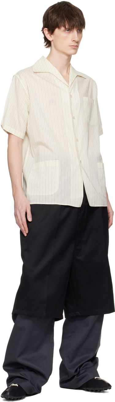 Риза Maison Margiela Maison Margiela Pinstriped Camp Collar Shirt Бежово | S50DR0009 M35276, 3