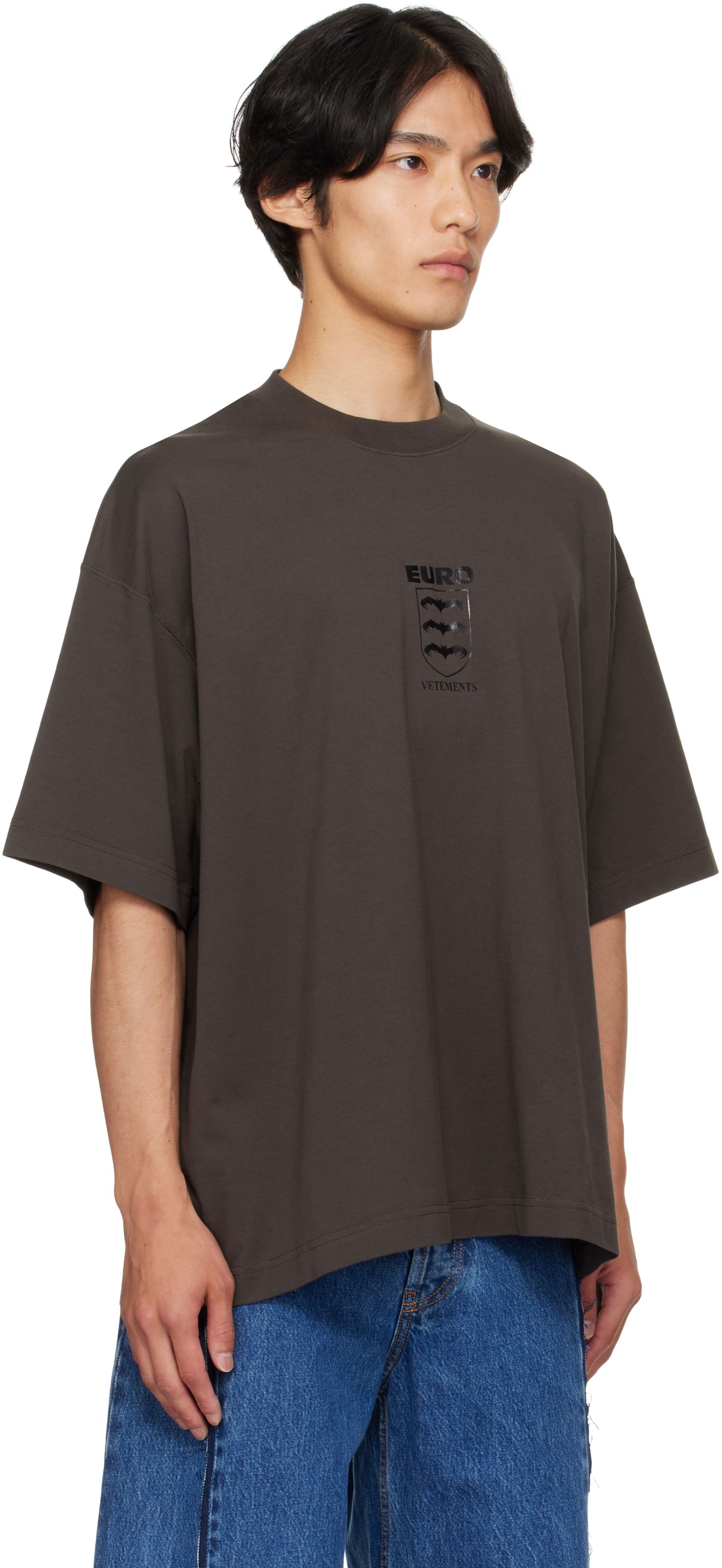 Тениска VETEMENTS Vetements Bats Logo Regular T-Shirt Кафяво | UH76TR650C, 1