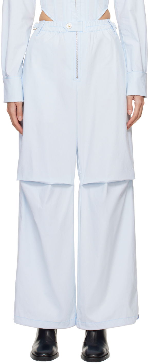 Панталони Dion Lee Flight Zippered Wide-Leg Trousers Синьо | C2187PS24, 0