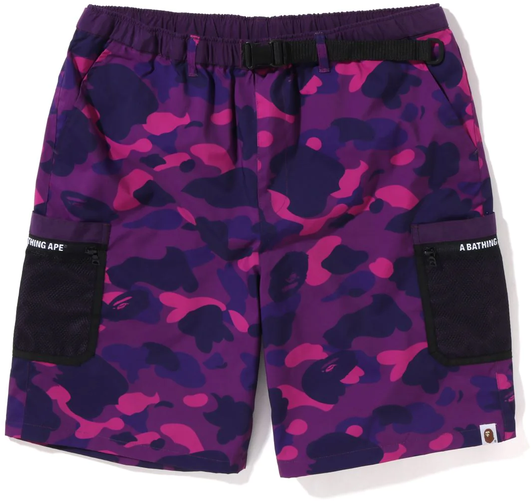 Къси панталони BAPE Color Camo Mesh Pocket Shorts Лилаво | 001SI301007M, 0