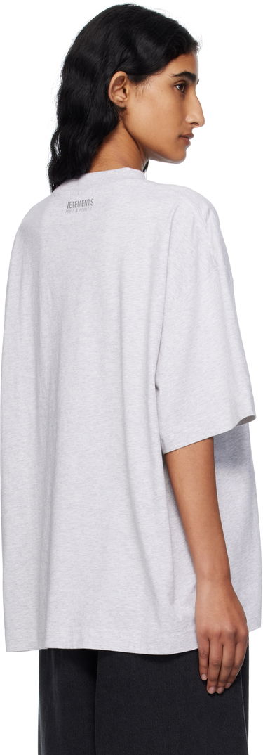 Тениска VETEMENTS Vetements Logo Regular Fit T-Shirt Сиво | UH76TR100G, 2