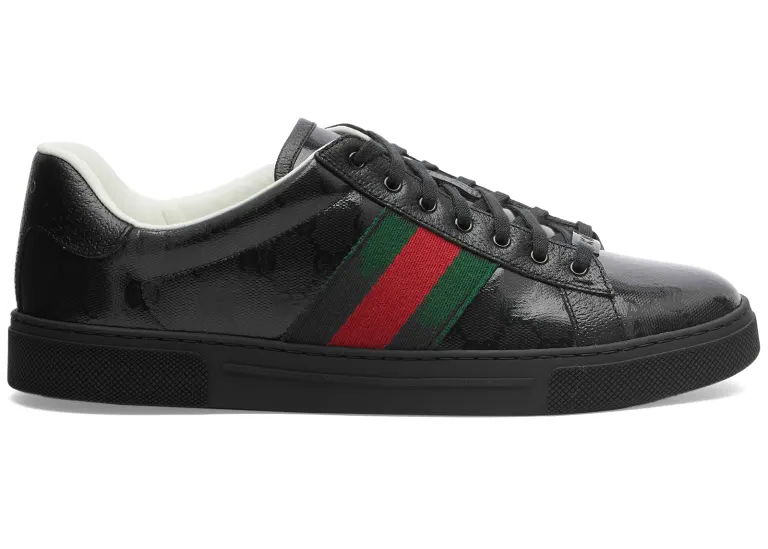 Кецове и обувки Gucci Ace GG "Crystal Canvas Black" Черно | 760775 FACRF 1163, 0