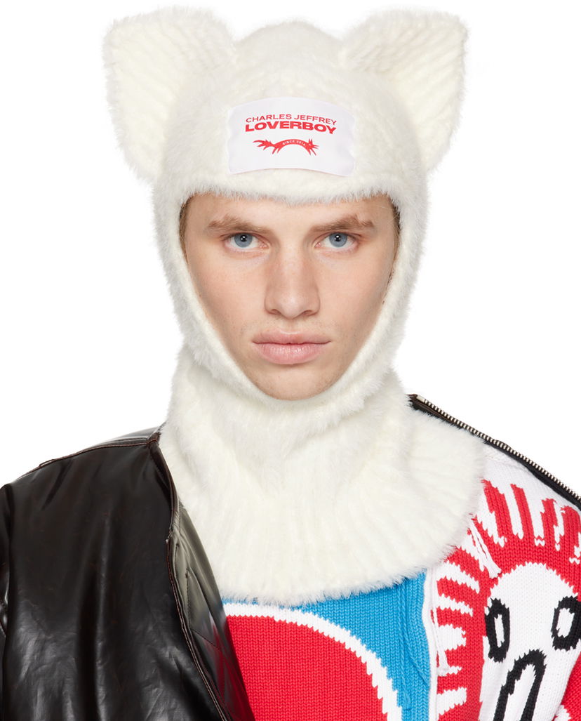 Шал Charles Jeffrey Loverboy Fluffy Rabbit Balaclava Бяло | 41130802