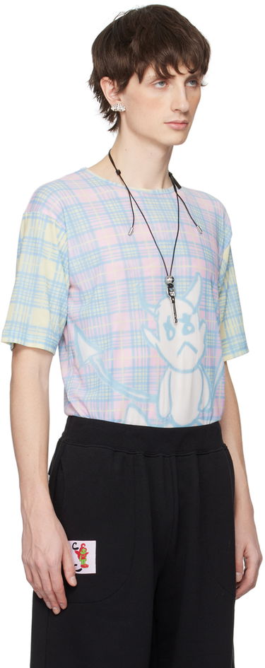 Тениска Chopova Lowena Chopova Lowena Devil Print Plaid T-Shirt Синьо | 2239, 4