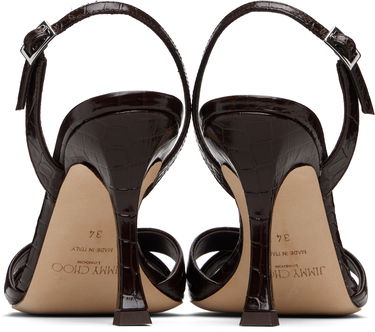 Кецове и обувки Jimmy Choo Elsy 90 Heeled Sandals Кафяво | ELSY 90, 1