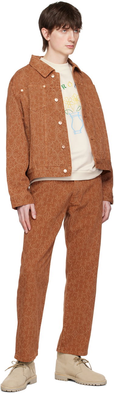 Яке Drôle de Monsieur Drôle De Monsieur Faïence Print Denim Jacket Кафяво | B-JT137-CO052-CG, 3
