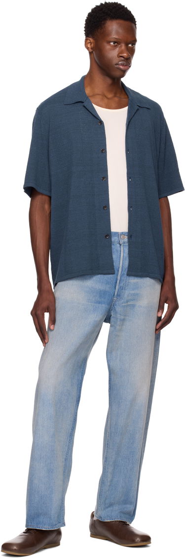 Риза rag & bone Rag & Bone Avery Zuma Knitted Shirt Синьо | MBS25P020NC20, 3