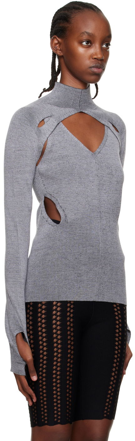 Пуловер Dion Lee Cutout Turtleneck Top Сиво | C7078P22, 1