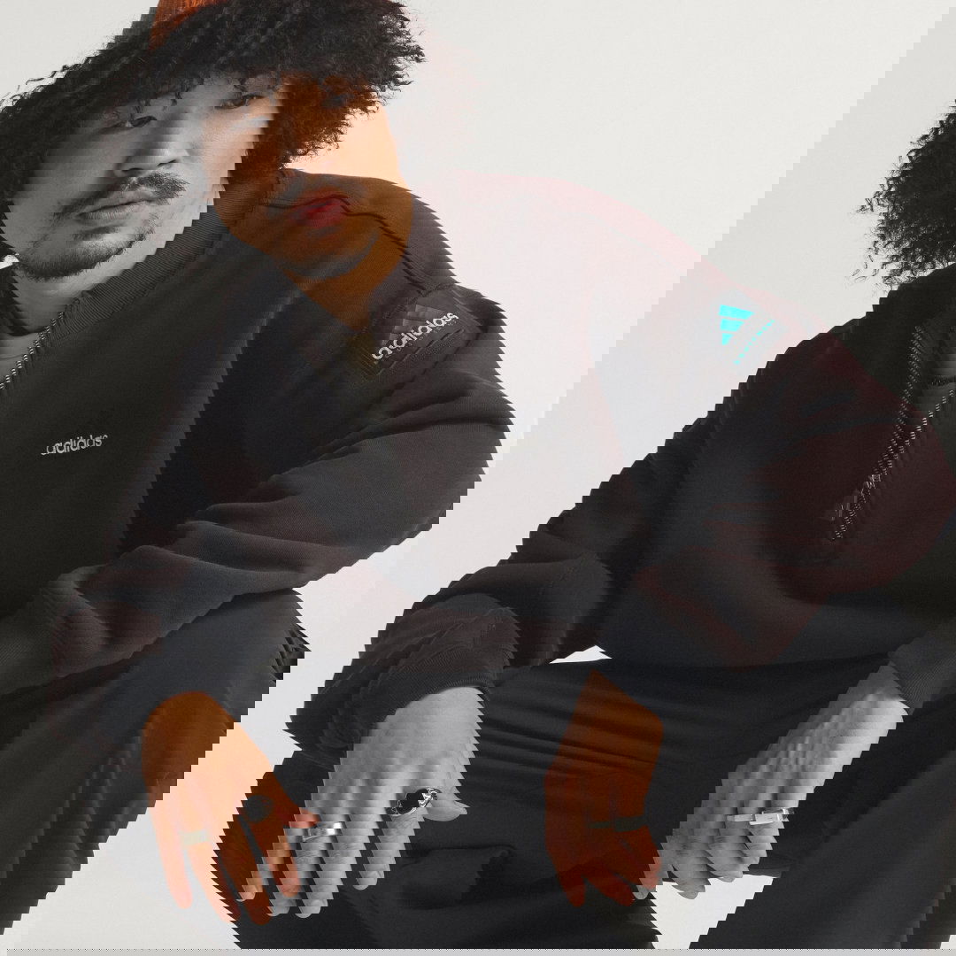 Суитчър adidas Performance Equipment Blocked Half-Zip Sweatshirt Кафяво | KE1352, 0