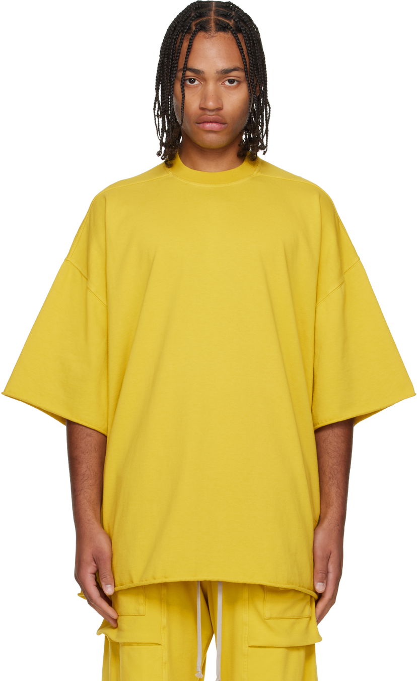 Тениска Rick Owens Concordians Tommy Oversized Raw-Edge Short-Sleeve T-shirt Жълто | DU02E7259 RIG