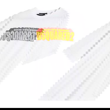 Тениска DSQUARED2 Dsquared2 Loose Fit 3D Logo T-Shirt Бяло | S71GD1553-S23009-100, 0