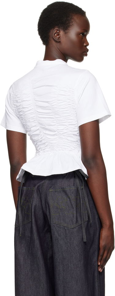 Тениска Cecilie Bahnsen Cecilie Bahnsen Ace Ruffle Peplum T-Shirt Бяло | 4.24RTW11002 ACE TOP, 2
